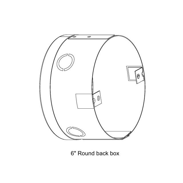 6" Round Flush Back Box for Ceiling Speaker/Speaker Strobes  - IB-104